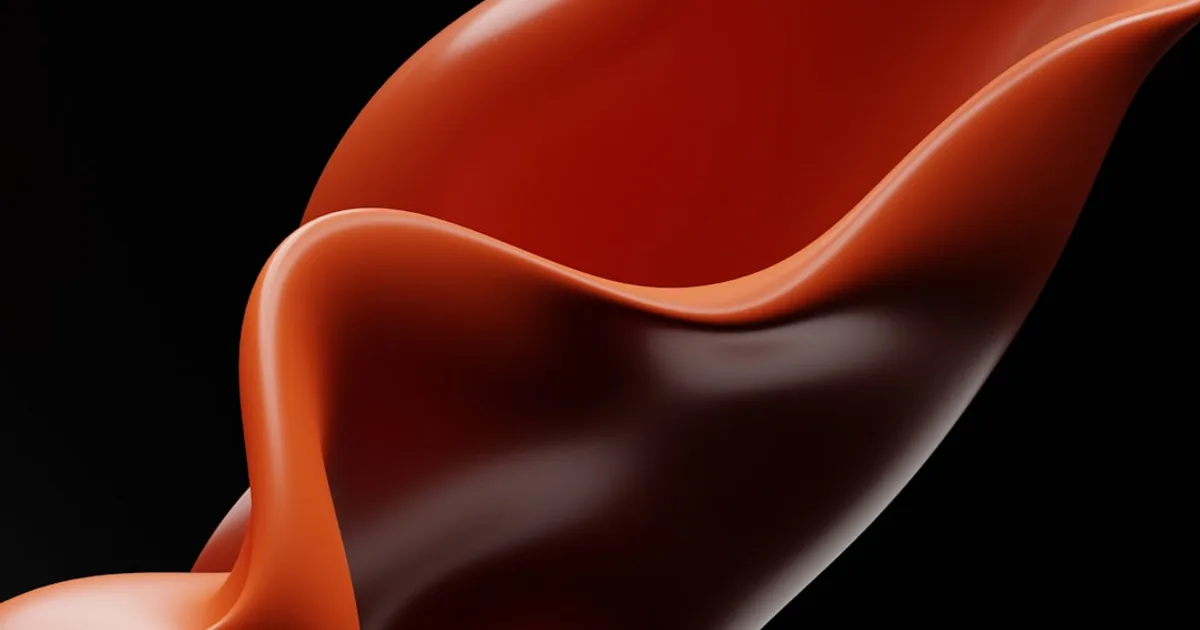 a red liquid swirl on a black background