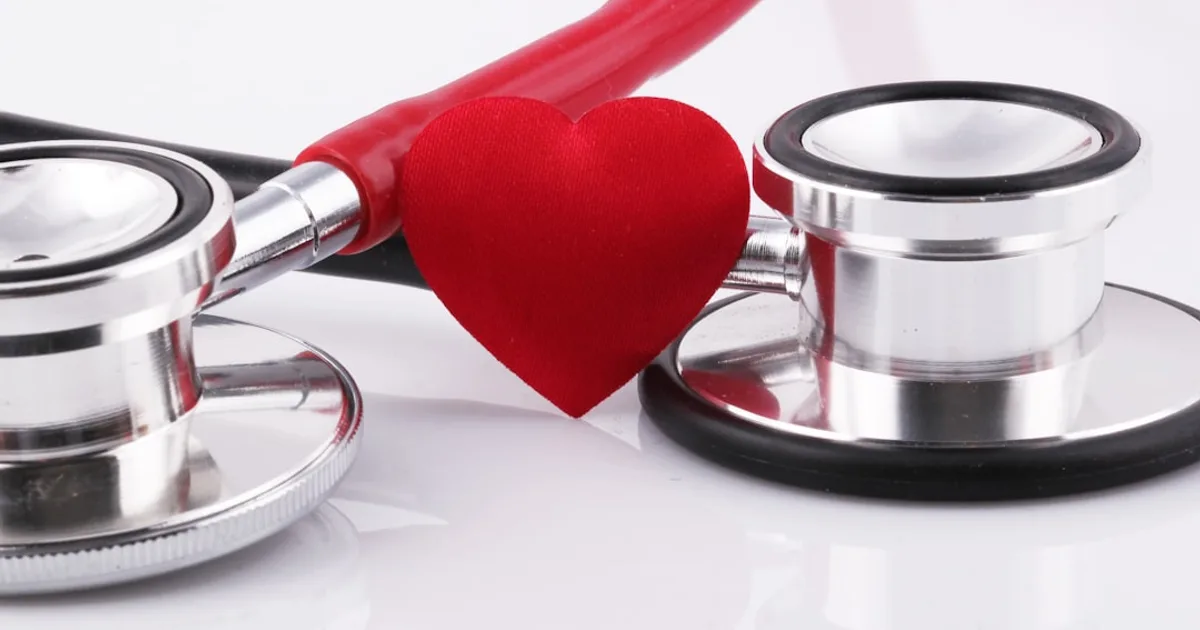 a stethoscope with a red heart on top of it